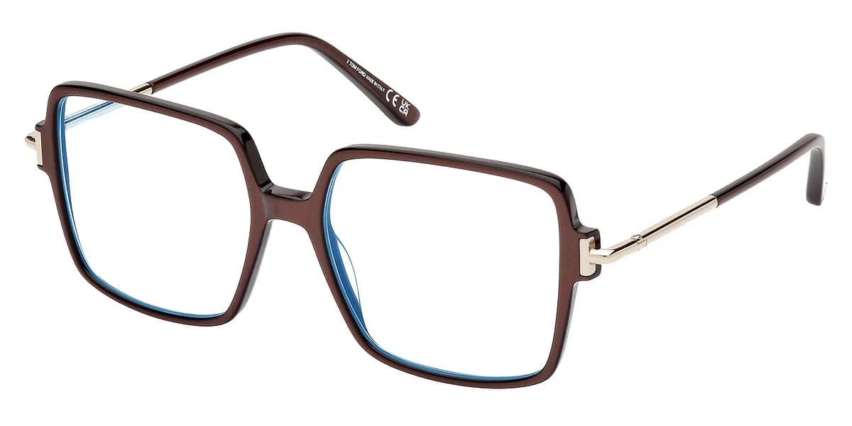 Tom Ford TF5915B 045 Eyeglasses Shiny Light Brown 53mm Women