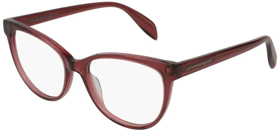 Alexander McQueen AM0114O 003 003 Eyeglasses Shiny Trspnt Pink 53mm Women