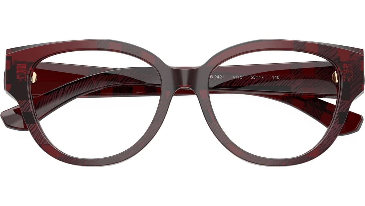 Burberry 0BE2421 4115 Eyeglasses Checkered Red 51mm Women 5