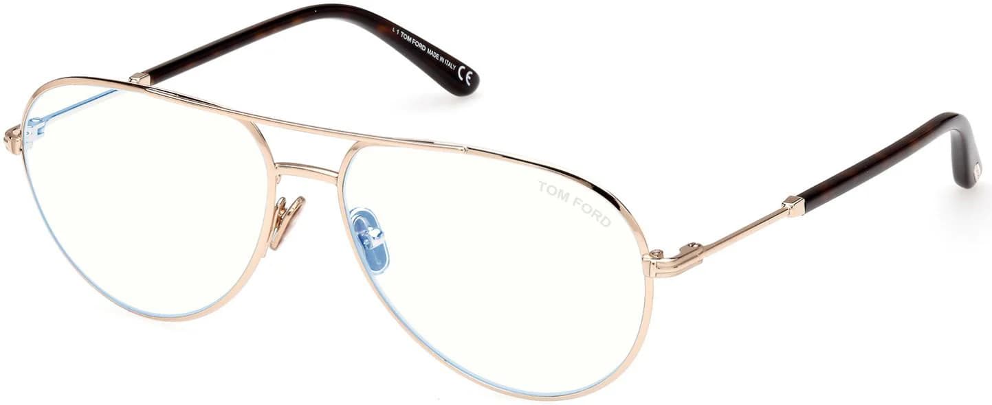 Tom Ford FT5829B 028 Eyeglasses Shiny Rose Gold 57mm Men