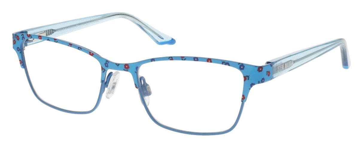 Steve Madden Liana Eyeglasses Blue Floral 47mm Women