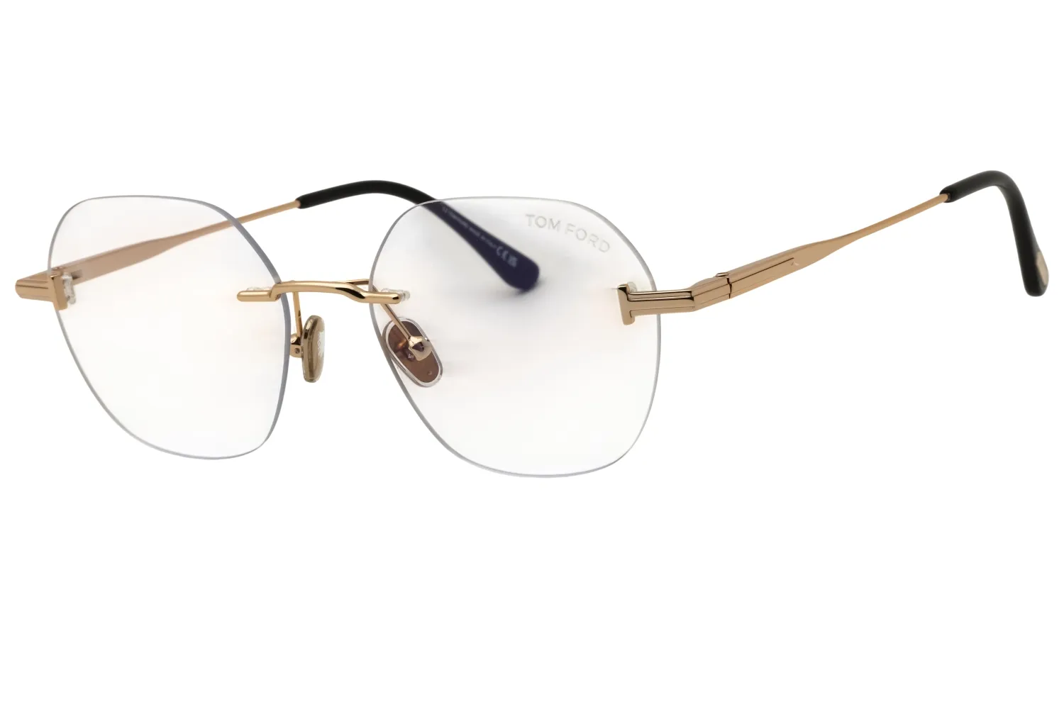 Tom Ford FT6126-B 028 Eyeglasses Shiny Rose Gold 52mm Men
