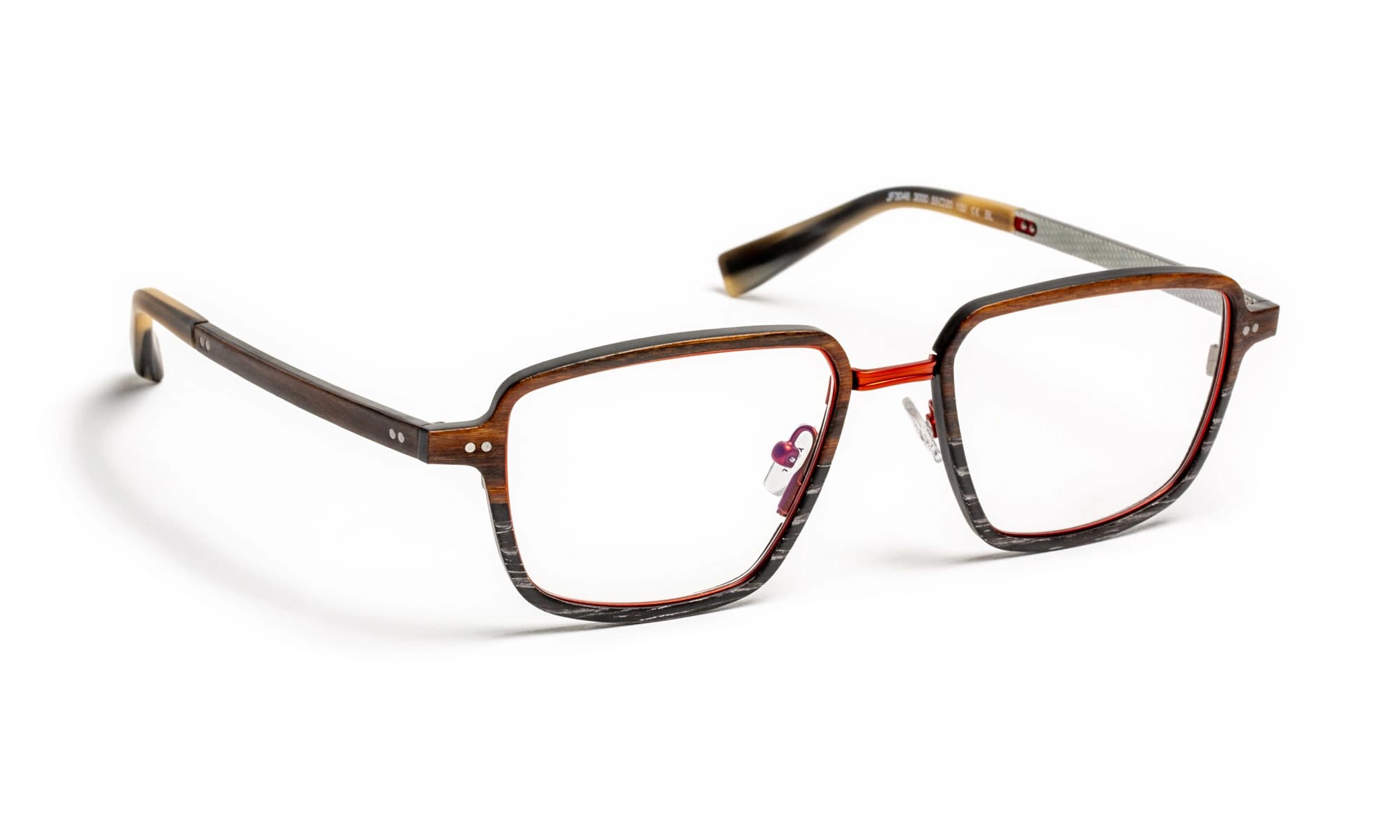 J.F. Rey JF3046 C3000 Eyeglasses Wood/black/red 55mm Men