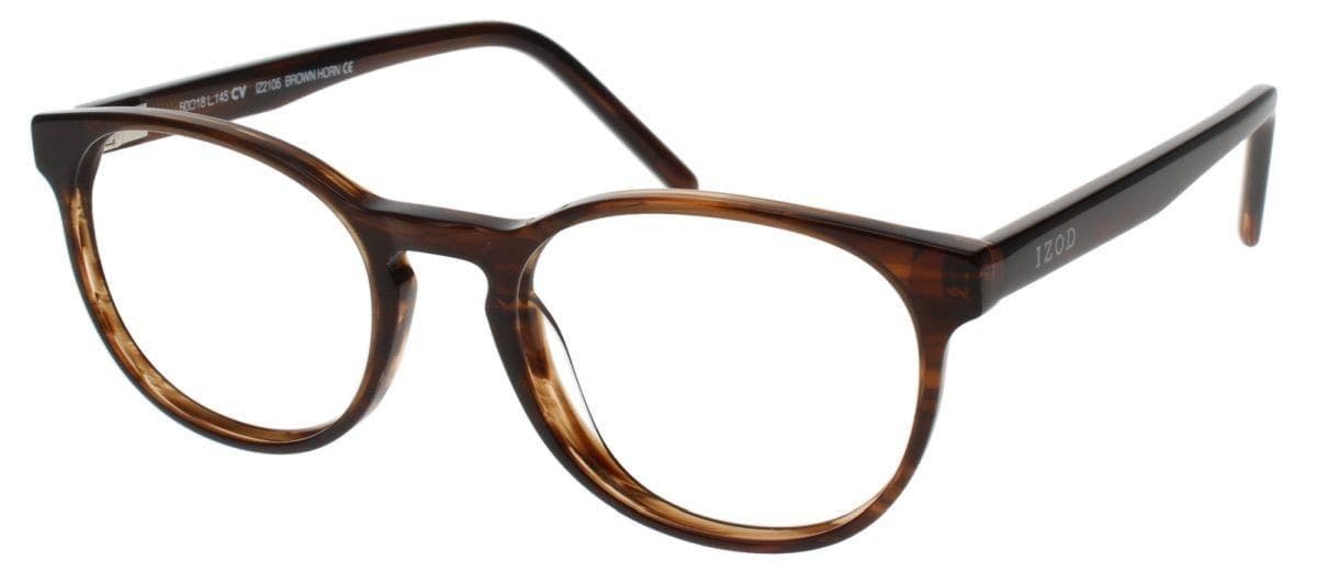 IZOD IZ2105 Eyeglasses Brown Horn 50mm Men