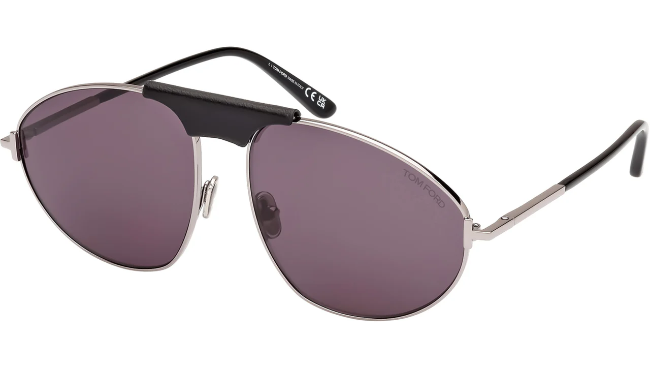Tom Ford FT1095 14A Sunglasses Shiny Light Ruthenium 60mm Women