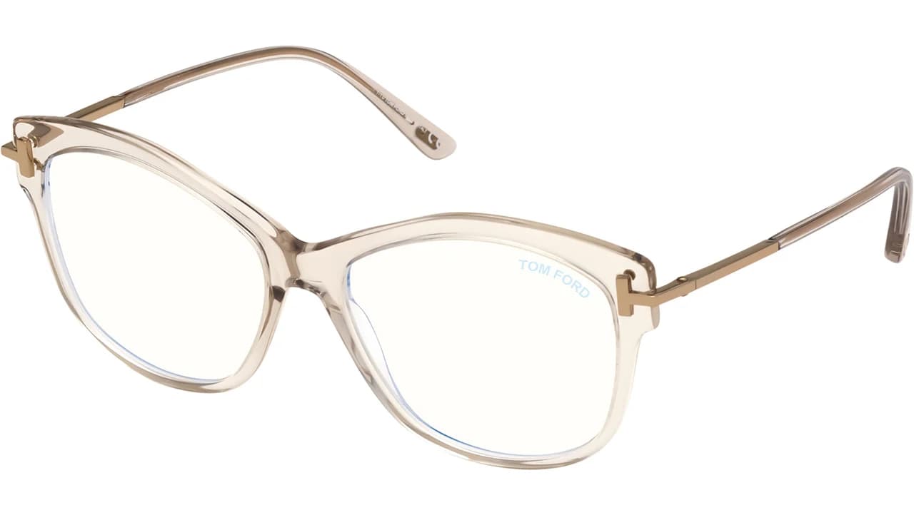 Tom Ford FT5705BV 045 Eyeglasses Brown Crystal 56mm Women