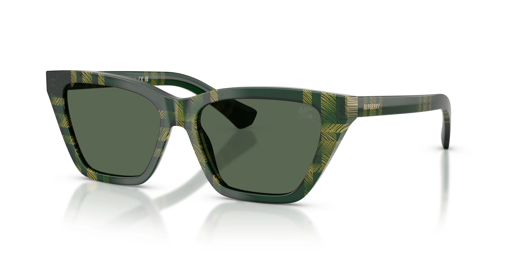 Burberry 0BE4468 416971 Sunglasses Check Green 54mm Women