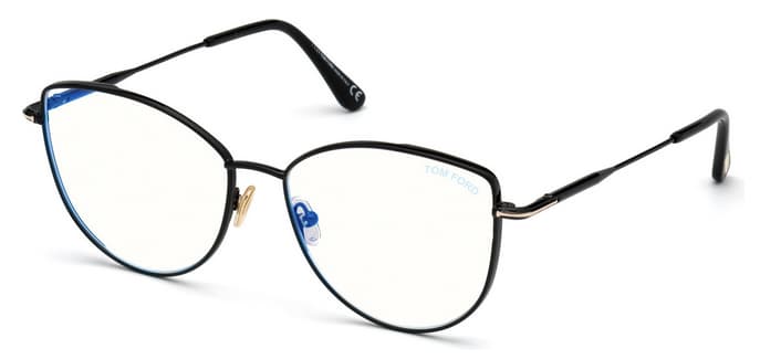 Tom Ford FT5667B 001 Eyeglasses Shiny Black 55mm Women
