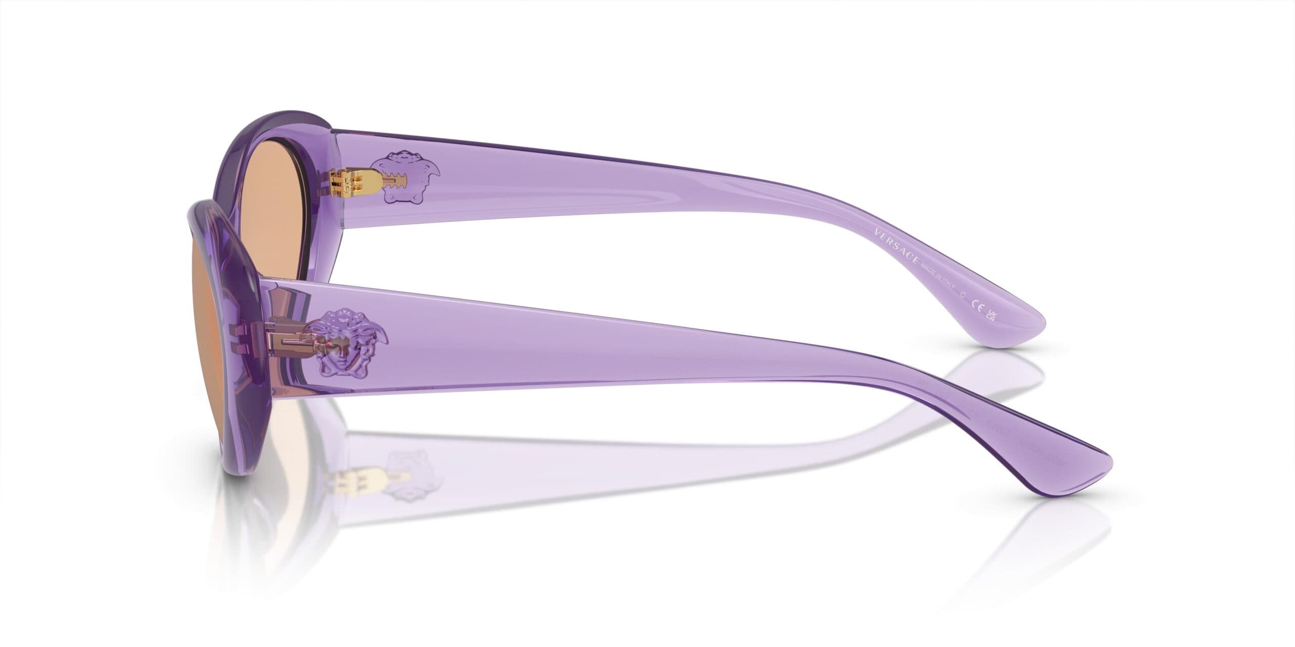 Versace 0VE4455U 5353/3 Sunglasses Purple Transparent 53mm Women 3