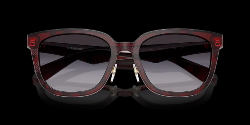 Burberry 0BE4446D 41158G Sunglasses Check Red 57mm Women 5