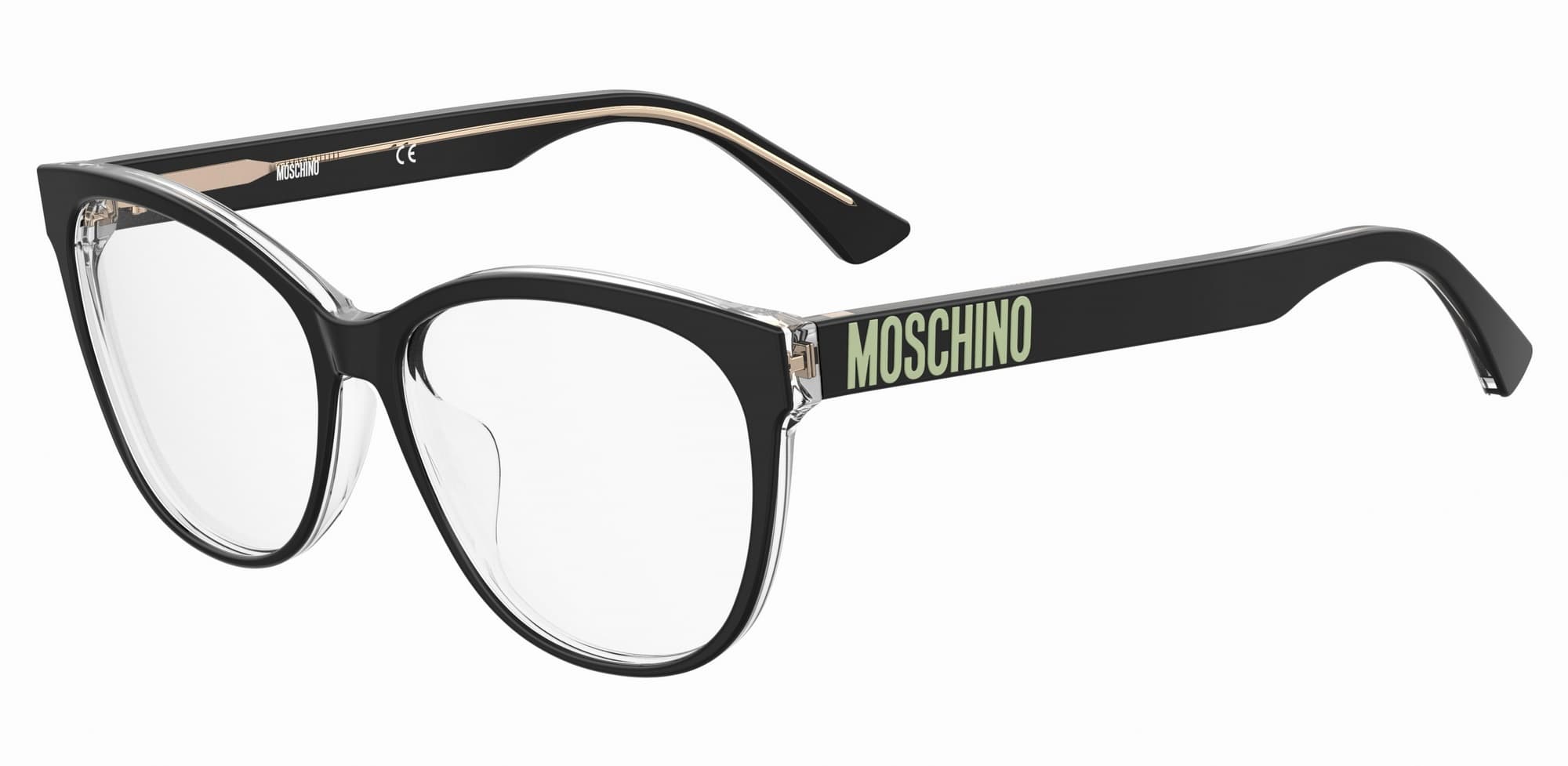 Moschino MOS625/F 07C5 Eyeglasses Black Crystal 55mm Women
