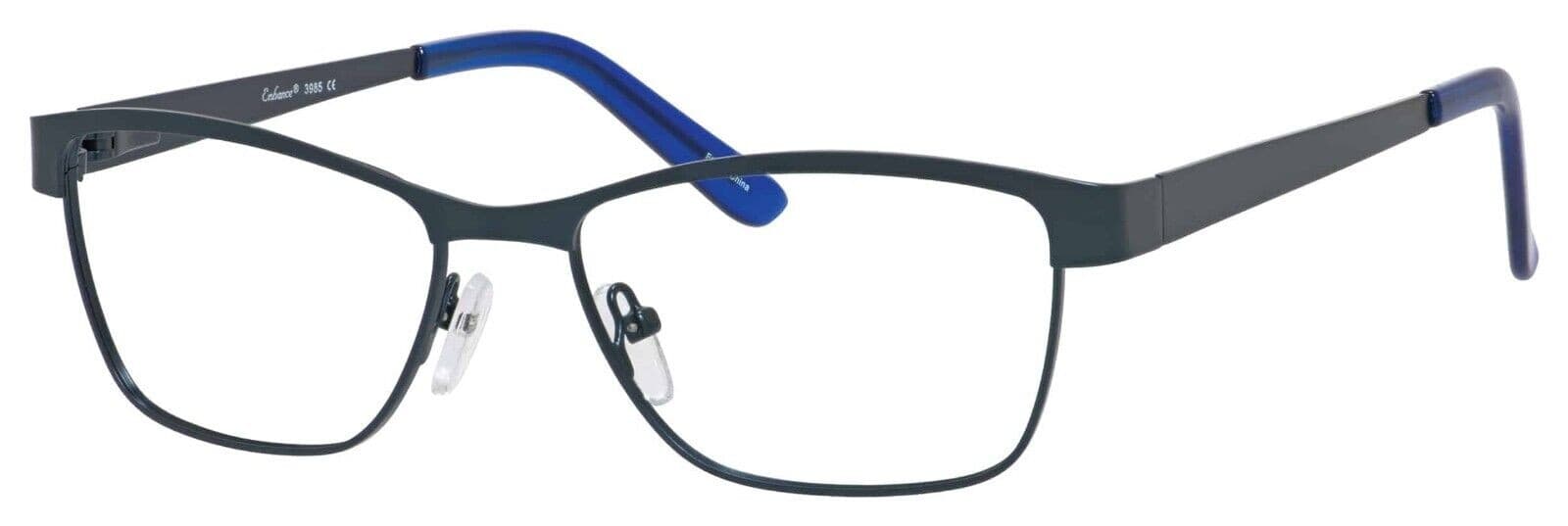 Enhance 3985 SATIN BLUE Eyeglasses Blue 55mm Men