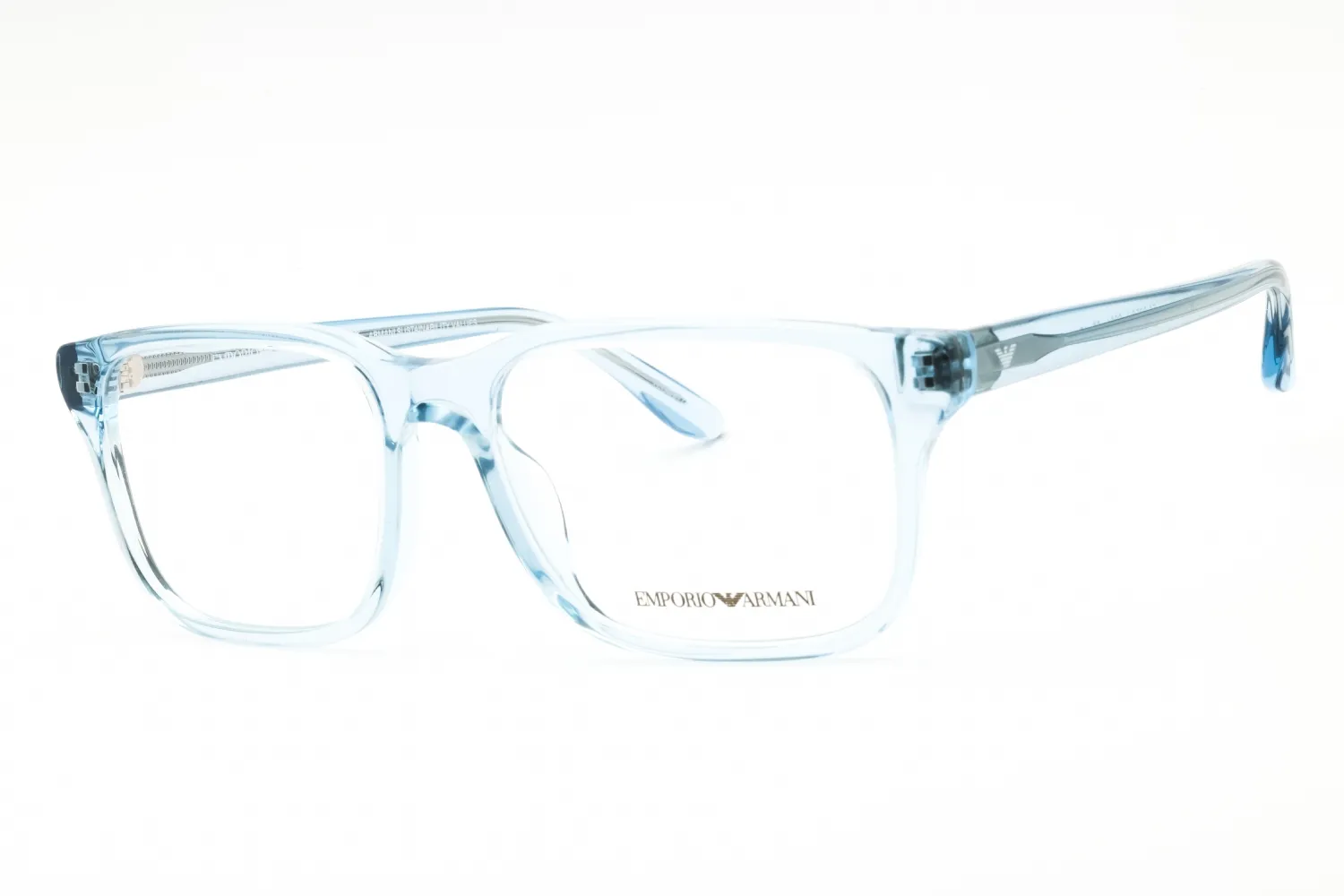 Emporio Armani 0EA3250U 6204 Eyeglasses Transparent Bright Light Blue 56mm Men