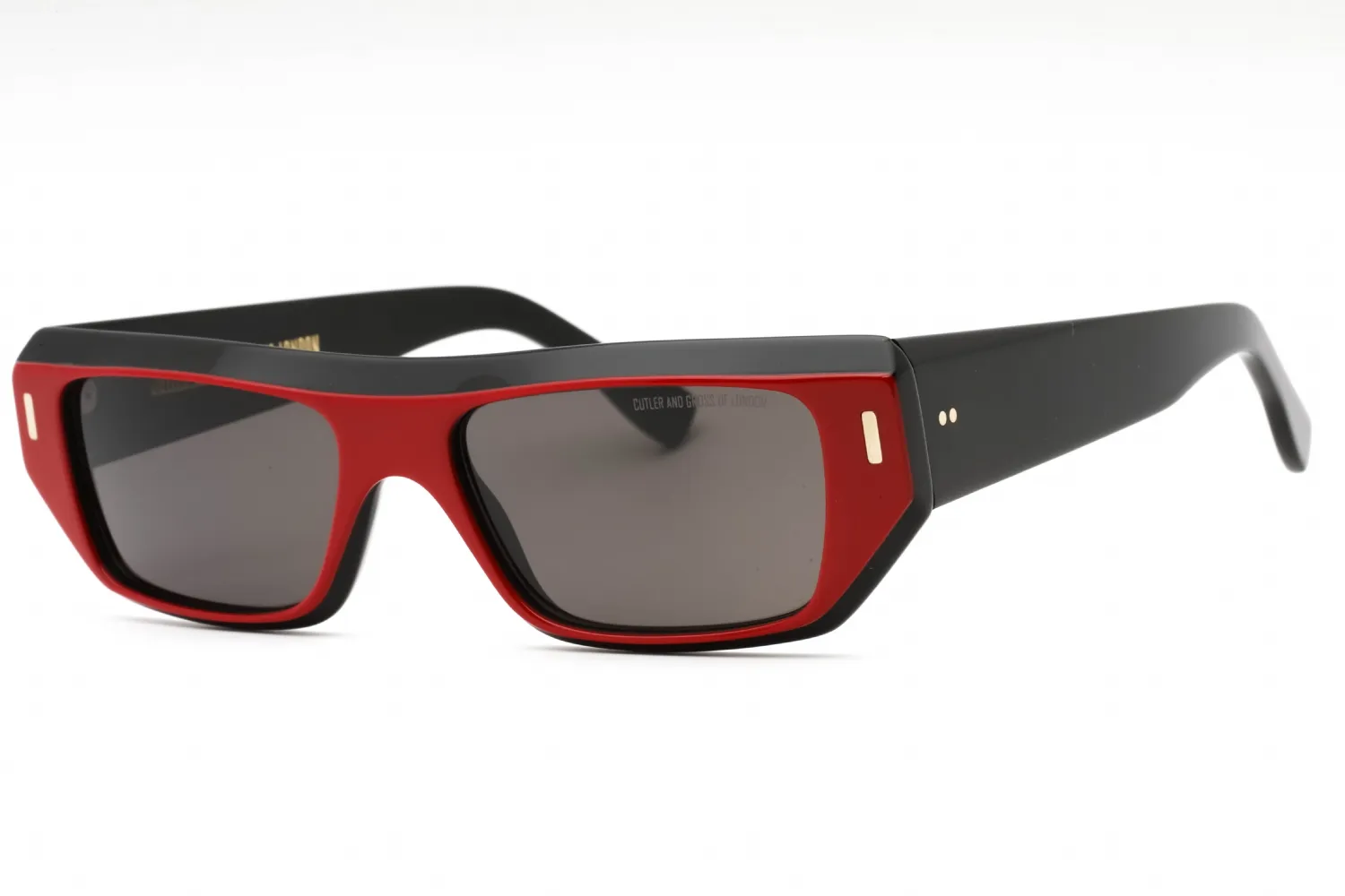 Cutler and Gross CGSN1367 003 Sunglasses Red On Black 55mm Unisex