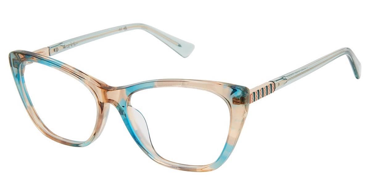 Nicole Miller Cassis 02 Eyeglasses Transparent Teal 52mm Women