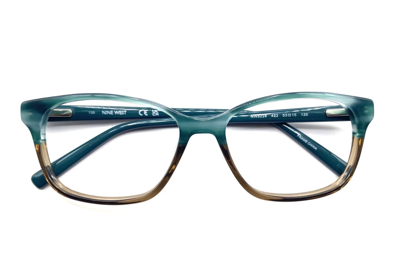 Nine West NW5224 422 Eyeglasses Teal Brown 53mm Women