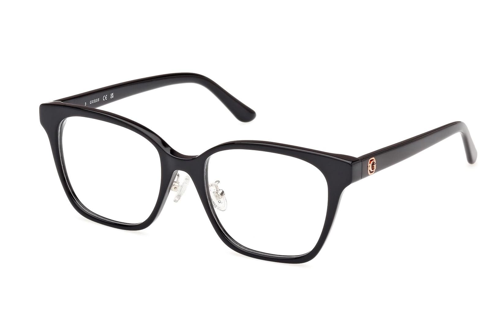 Guess GU50153D 001 Eyeglasses Shiny Black 53mm Women
