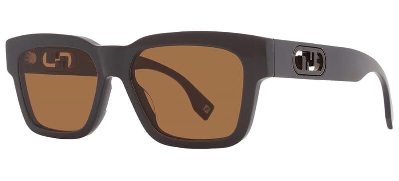 Fendi FE40107F 20J Sunglasses Shiny Dark Grey 56mm Unisex