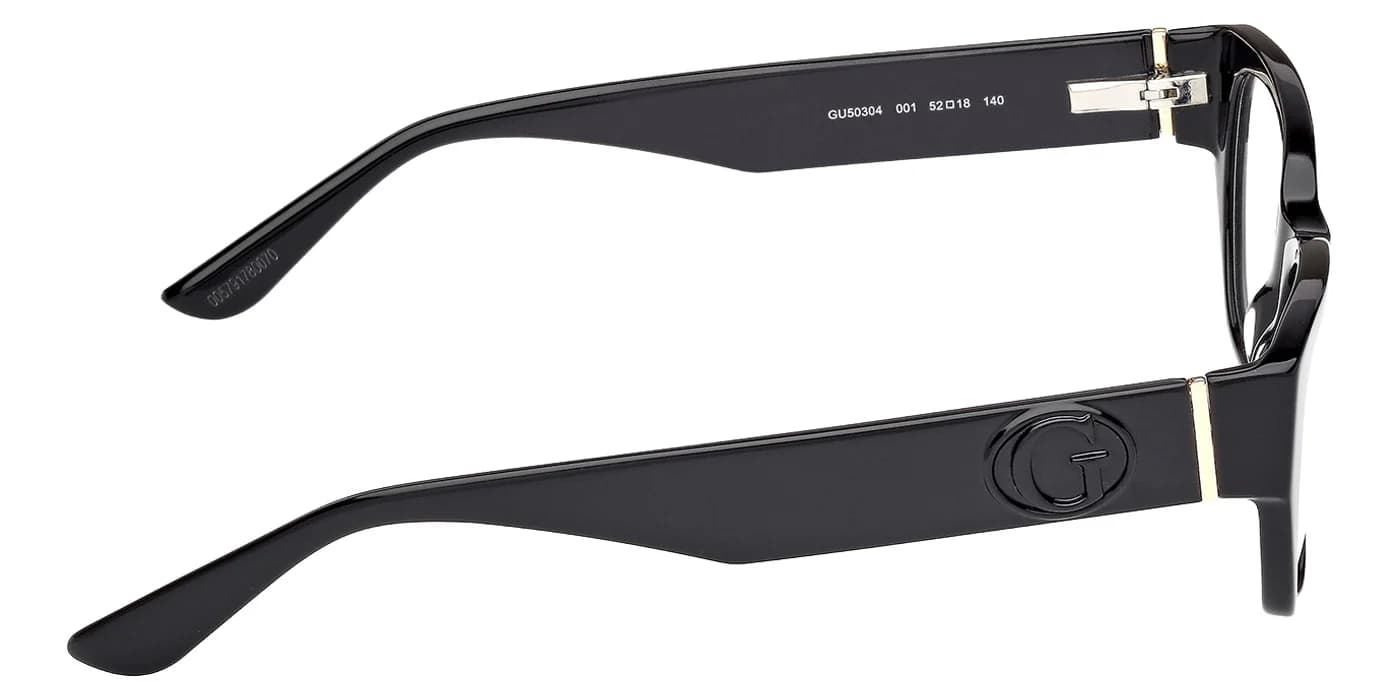 Guess GU50304 001 Eyeglasses Shiny Black 52mm Women 5