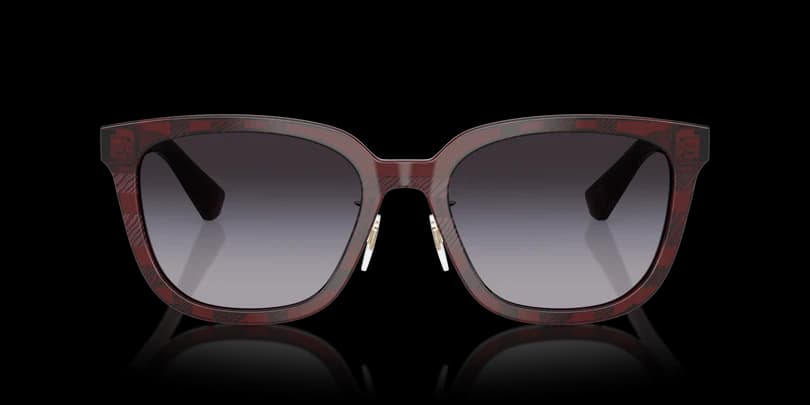Burberry 0BE4446D 41158G Sunglasses Check Red 57mm Women 2