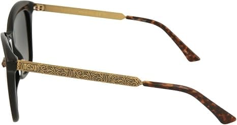 Gucci GG0217S 006 Sunglasses Black Antique Gold 52mm Women 3