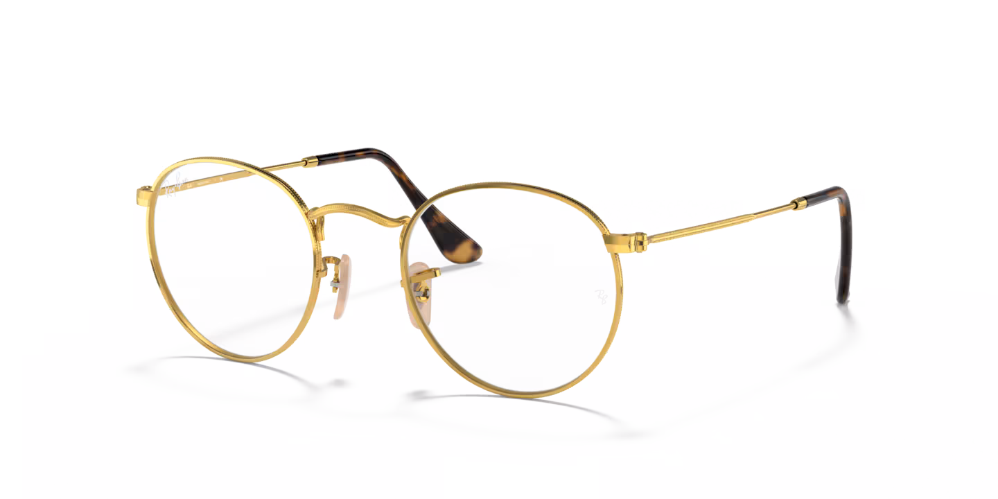 Ray-Ban RB3447V Round Metal 2500 Eyeglasses Gold 50mm Unisex
