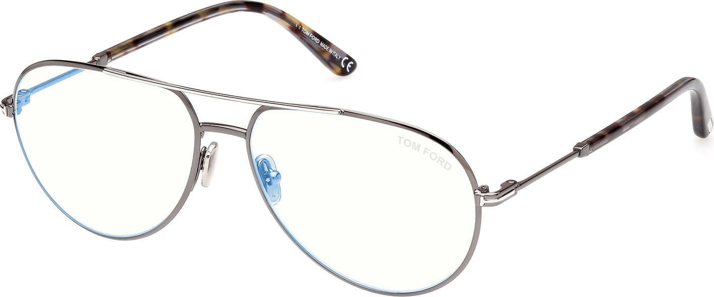 Tom Ford FT5829B 008 Eyeglasses Shiny Gunmetal 57mm Men