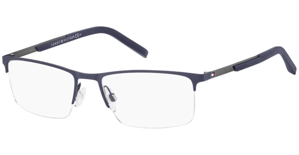 Tommy Hilfiger TH 1692 0KU0 Eyeglasses Matte Blue Ruthenium 57mm Men