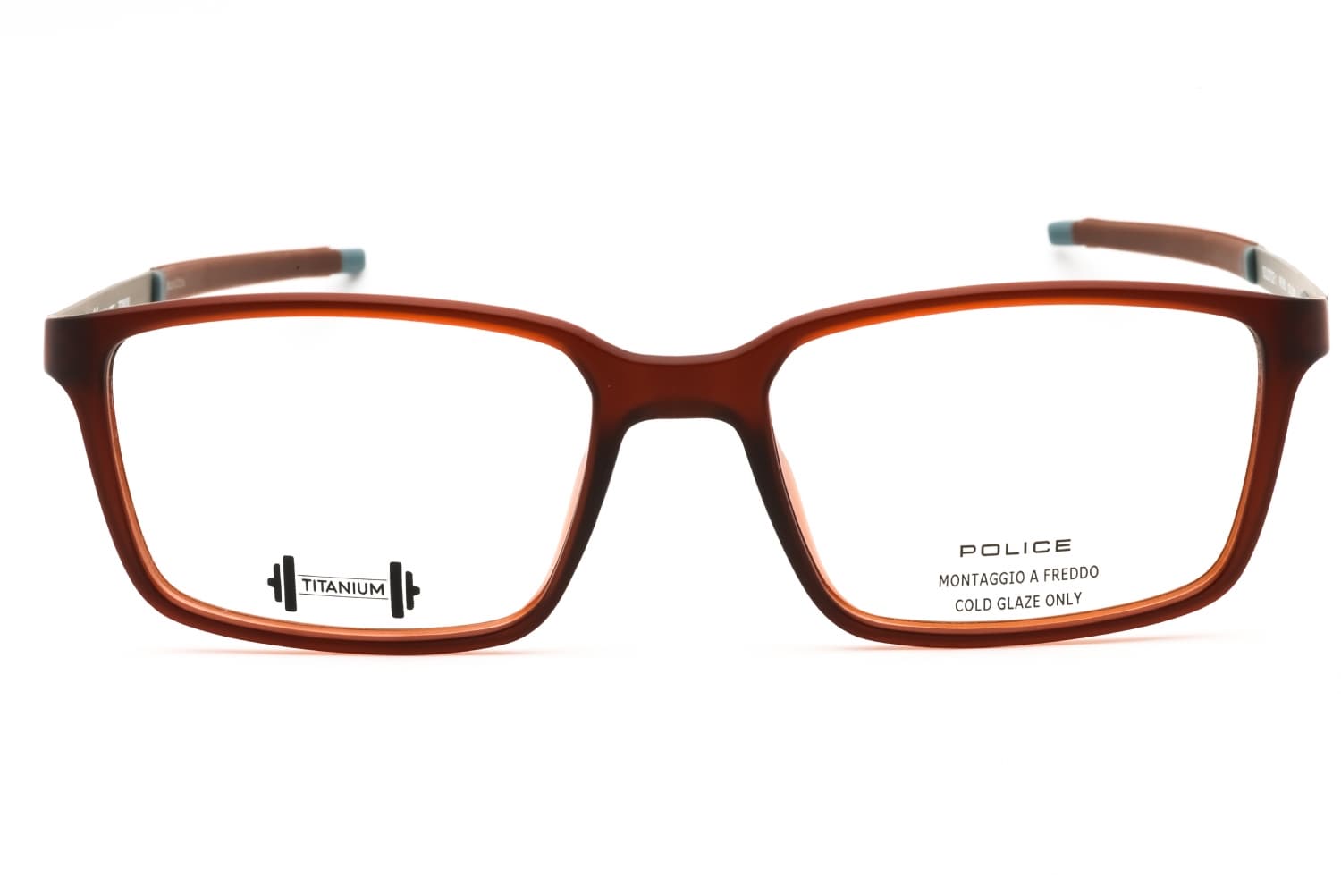 Police VPLF85M 0M08 Eyeglasses Transparent Brown 54mm Men 2