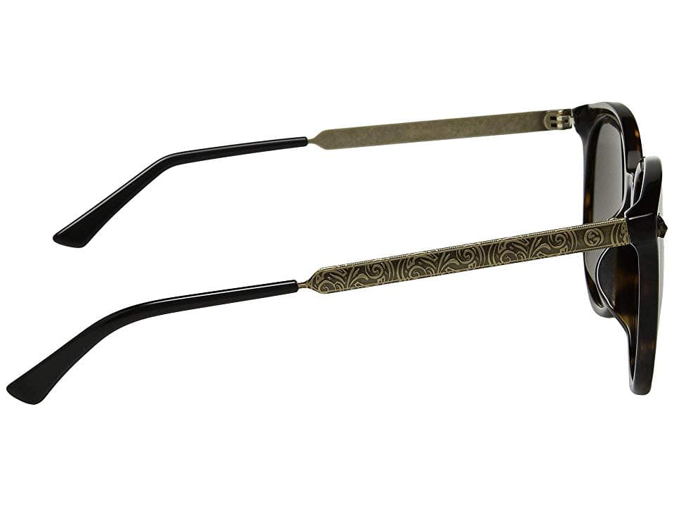 Gucci GG0224SK 002 Sunglasses Havana Antique Gold 56mm Women 3