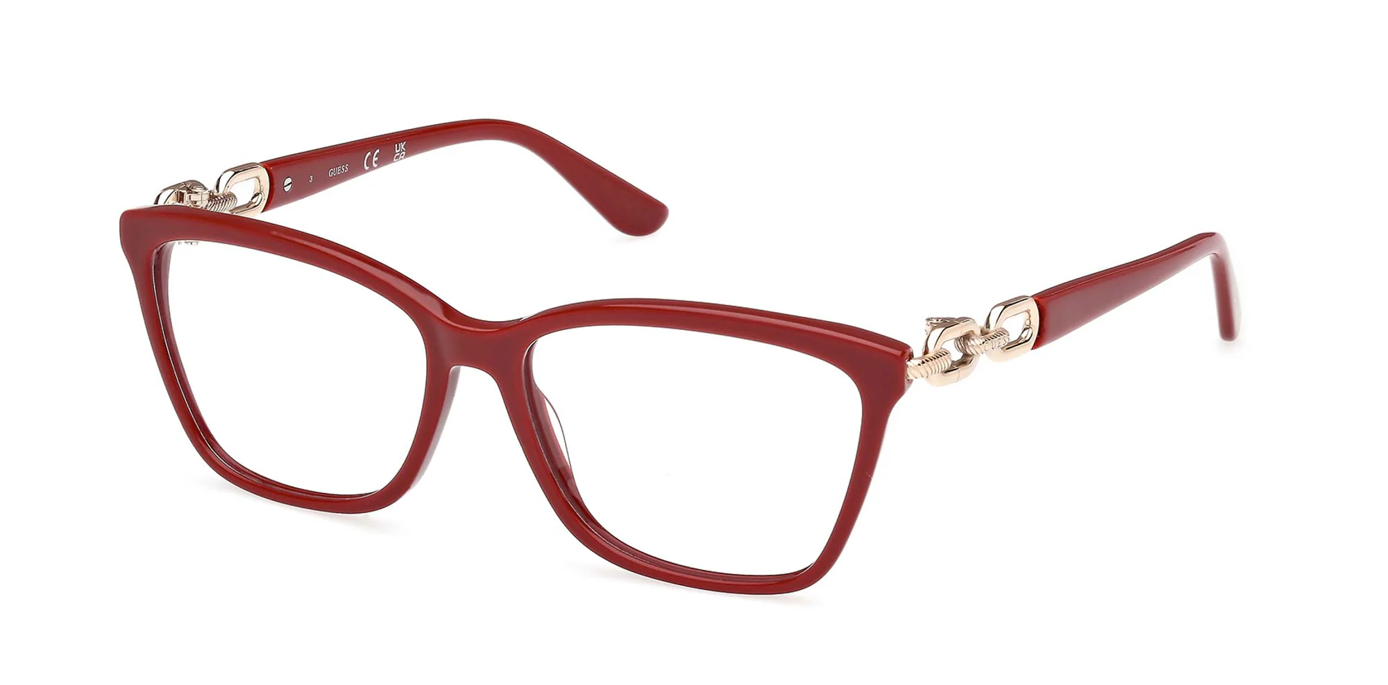 Guess GU50181 066 Eyeglasses Shiny Red 52mm Women