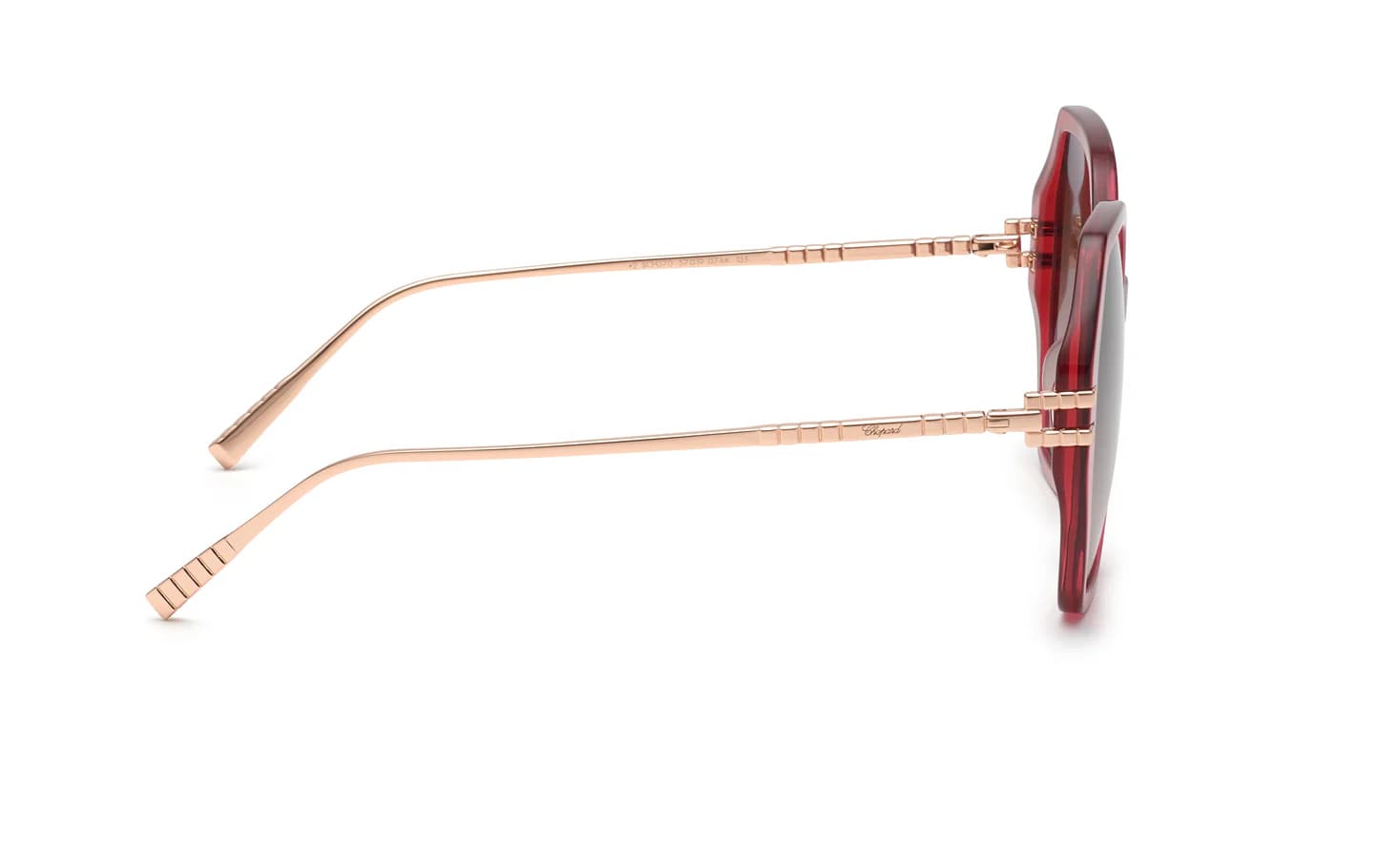Chopard SCH370M 07AK Sunglasses Shiny Transparent Red 57mm Women 4