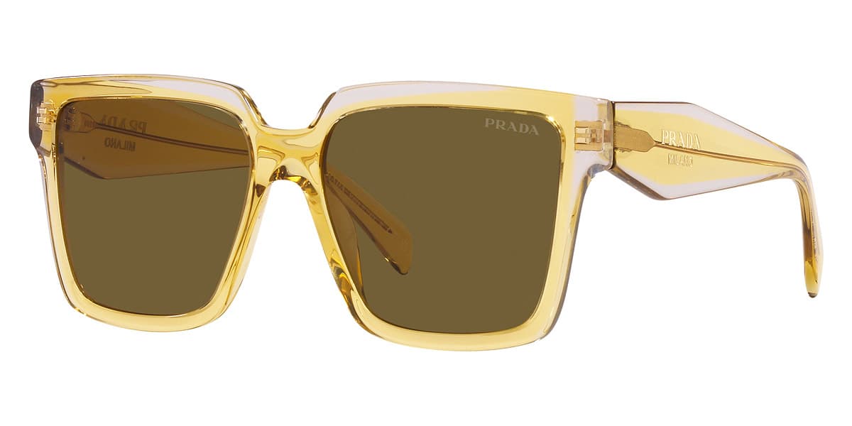 Prada SPR24Z 14I01T Sunglasses Ocher Crystal Gray 56mm Women