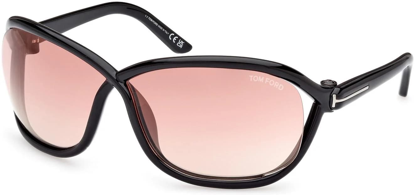 Tom Ford FT1069 01Z Sunglasses Shiny Black 68mm Women
