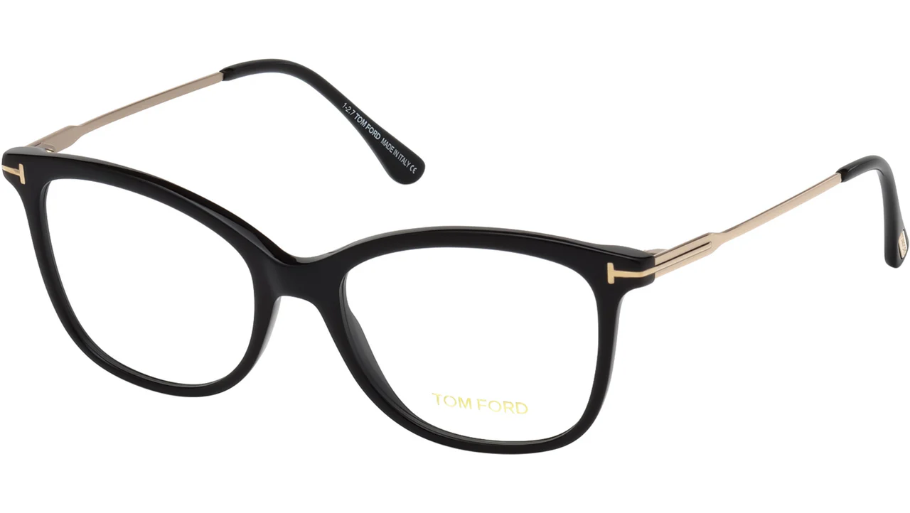 Tom Ford FT5510 001 Eyeglasses Shiny Black 52mm Women