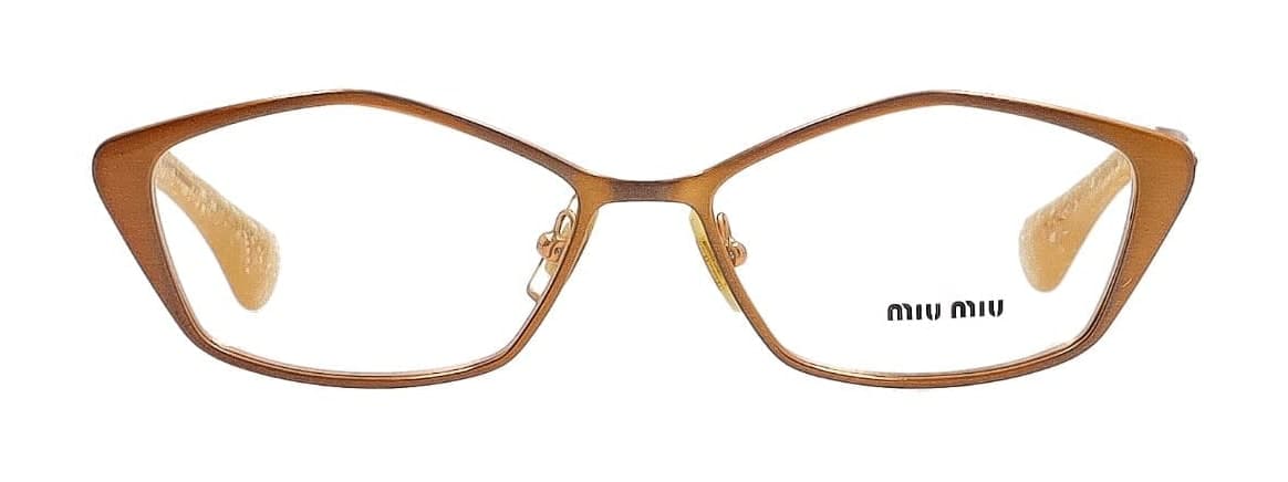 Miu Miu VMU53L LAE-1O1 Eyeglasses Gold Tone 52mm Women 2