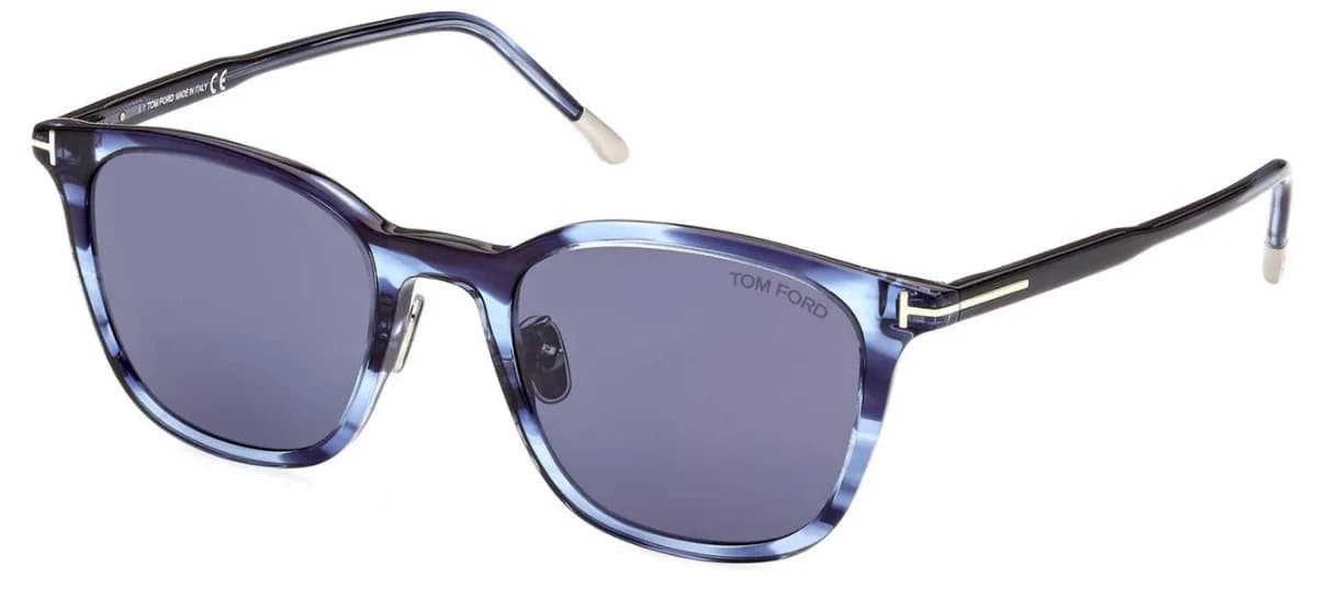 Tom Ford FT0956D 90V Sunglasses Shiny Blue 52mm Men