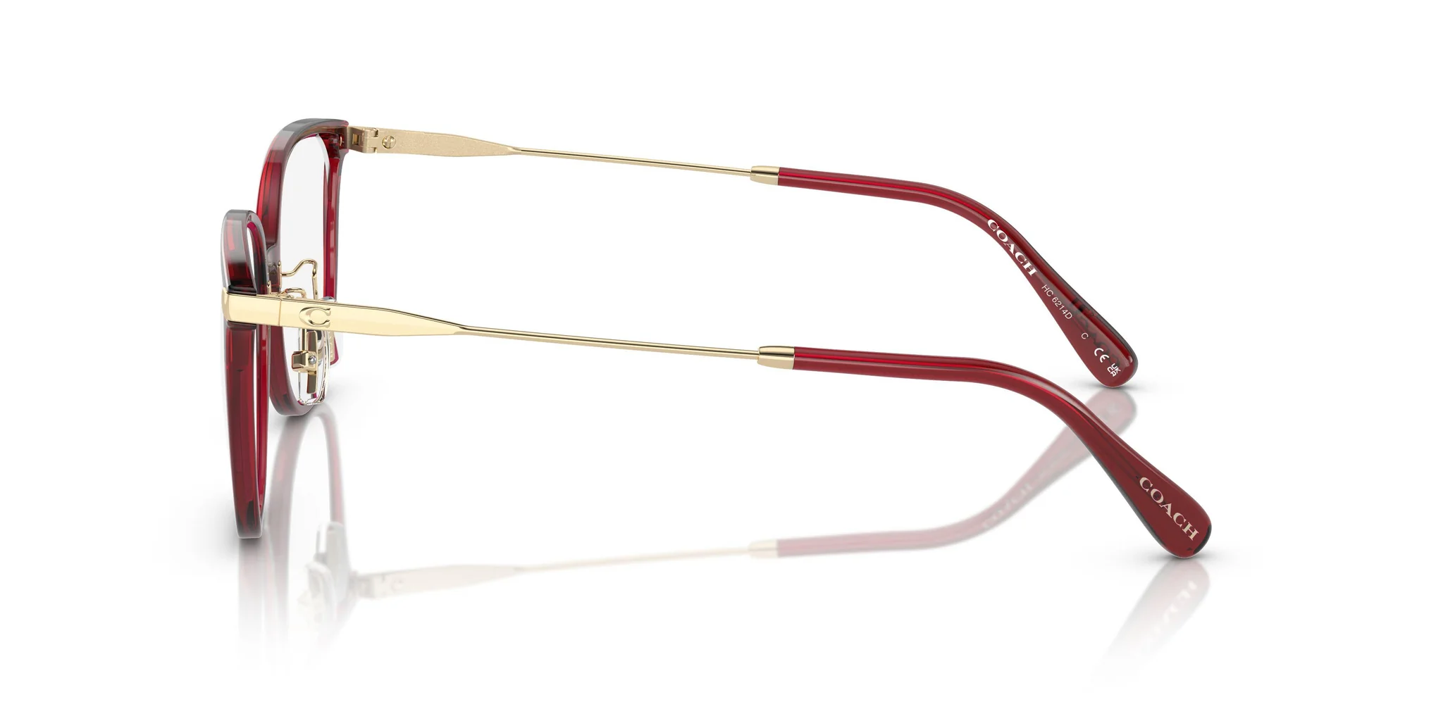 Coach 0HC6214D 5721 Eyeglasses Transparent Burgundy 55mm Women 3