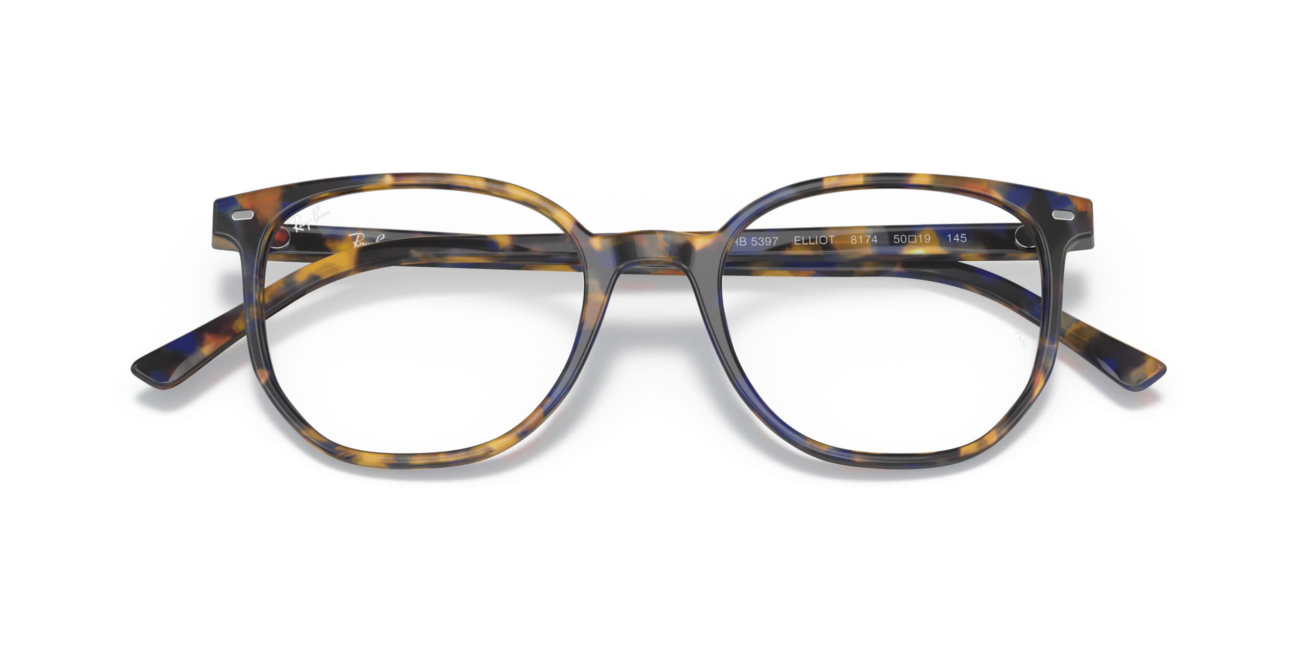 Ray-Ban RB5397 Elliot 8174 Eyeglasses Yellow Blue Havana 50mm Unisex 6