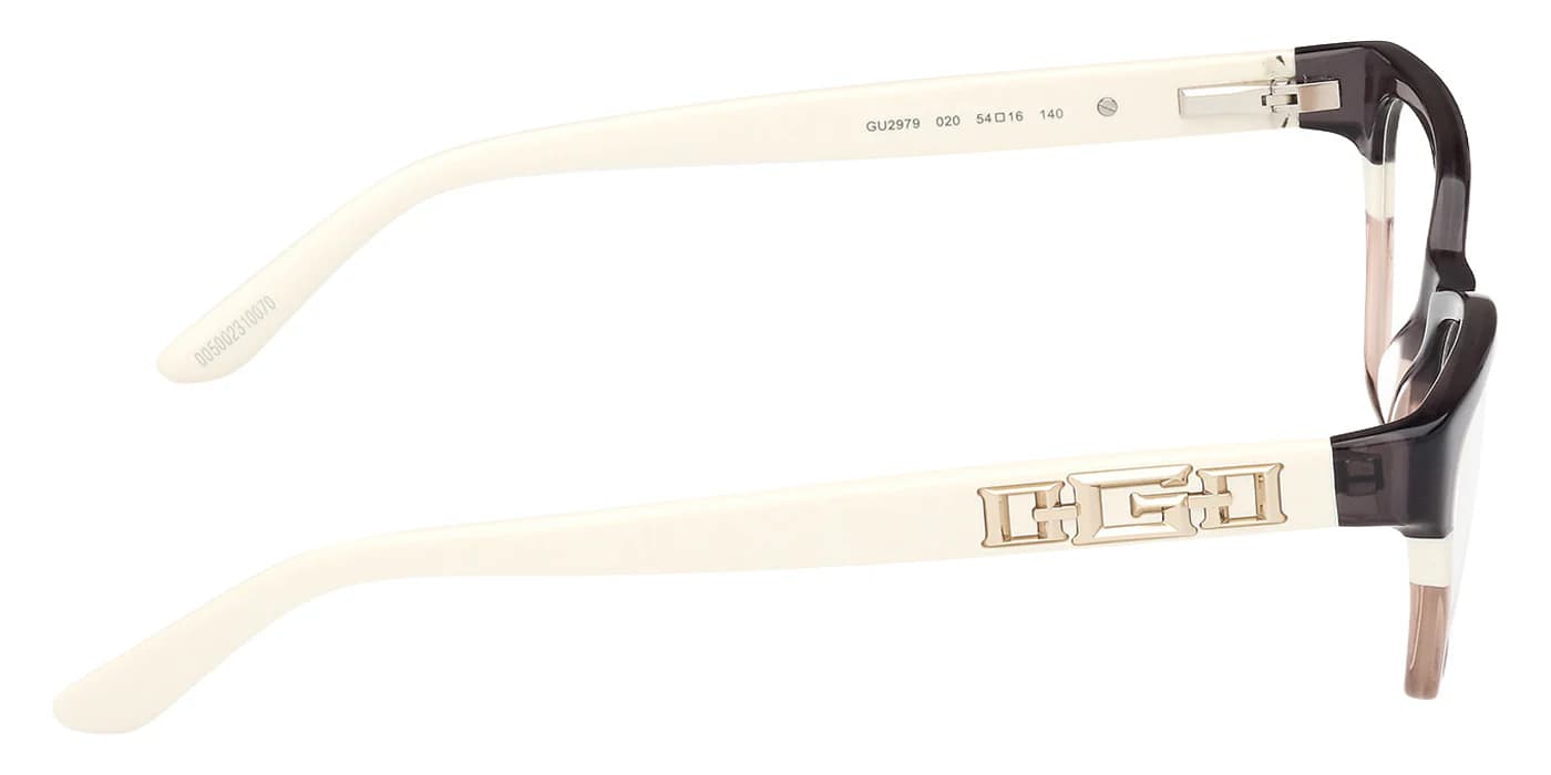 Guess GU2979 020 Eyeglasses Gray Striped Shiny Ivory 54mm Women 5