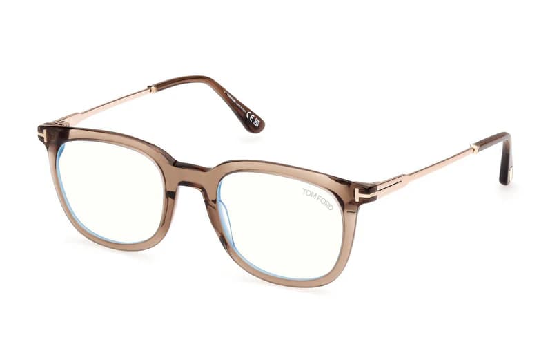 Tom Ford FT5904B 045 Eyeglasses Shiny Light Brown 50mm Men