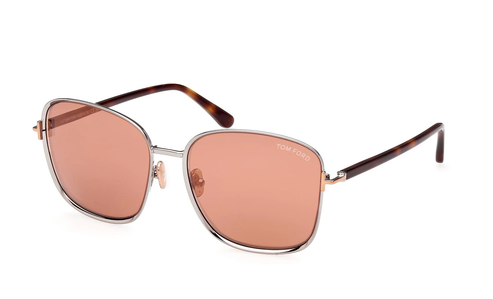 Tom Ford FT1029 12G Sunglasses Shiny Dark Ruthenium 57mm Women
