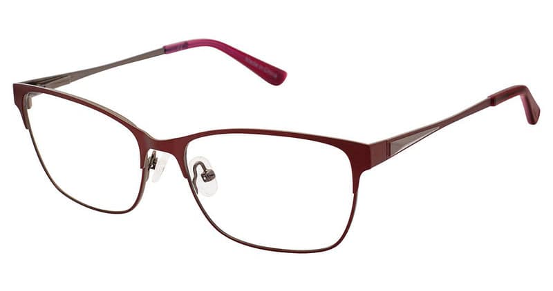 Nicole Miller GLENMORE C03 Eyeglasses Burgundy Gunmetal 55mm Women