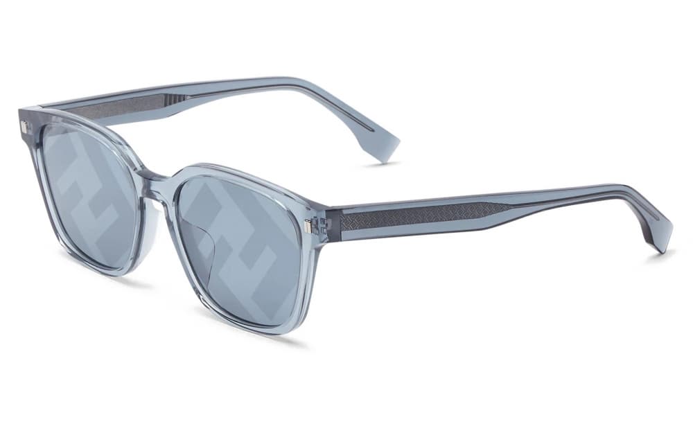 Fendi FE40001U 5590X Sunglasses Shiny Blue 55mm Men