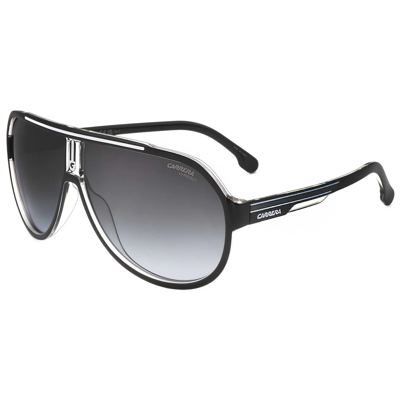 Carrera 1057/S 080S Sunglasses Black White 64mm Men