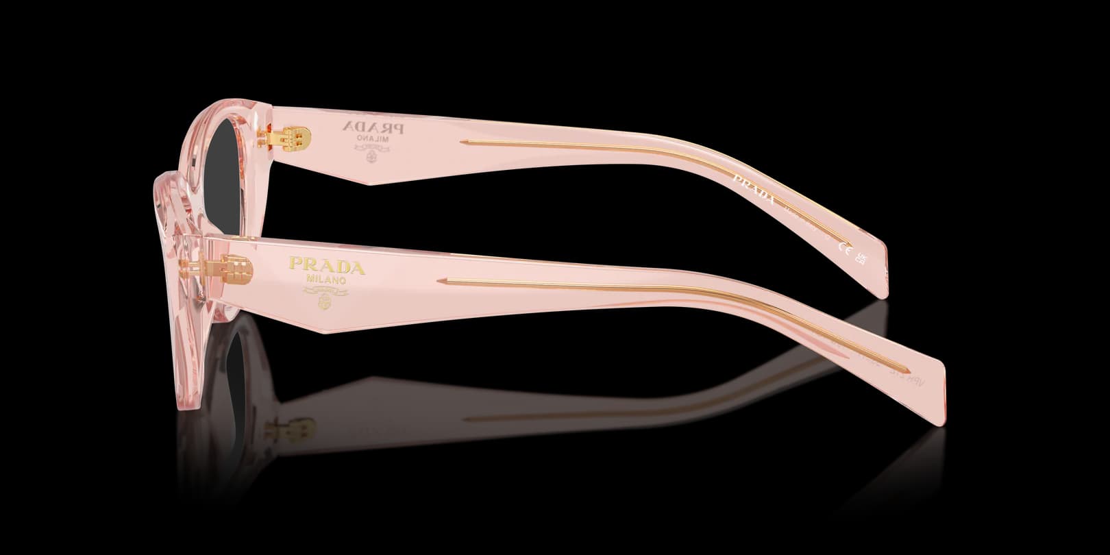 Prada 0PR 21ZV 19Q1O1 Eyeglasses Transparent Peach 53mm Women 3