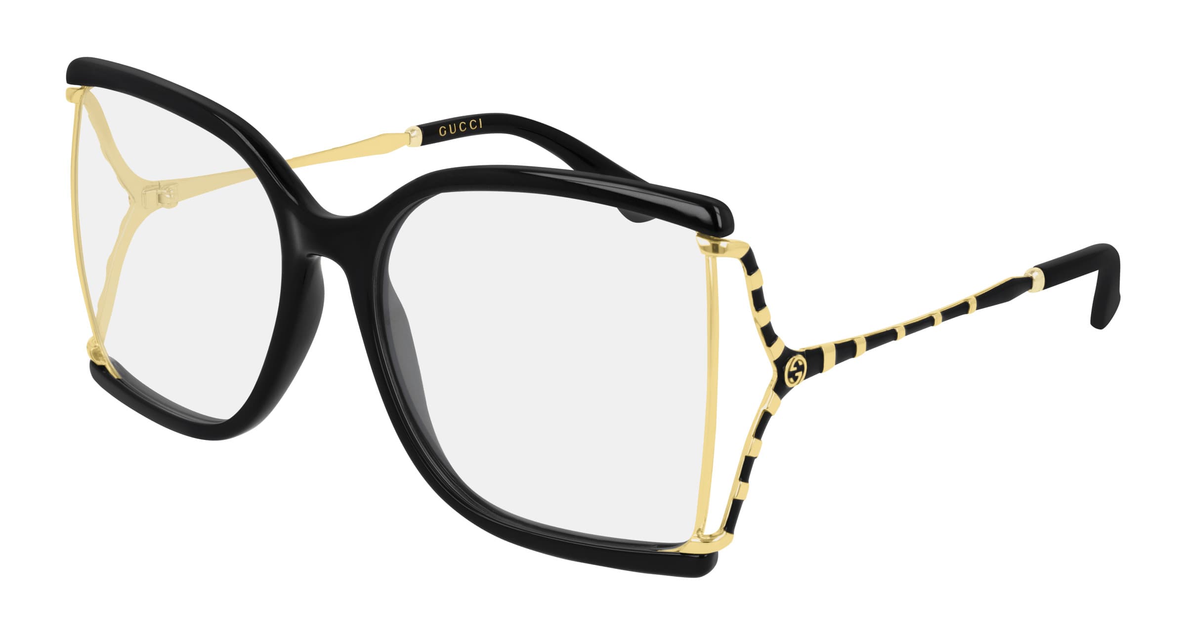 Gucci GG0592O 001 Eyeglasses Black Gold 60mm Women