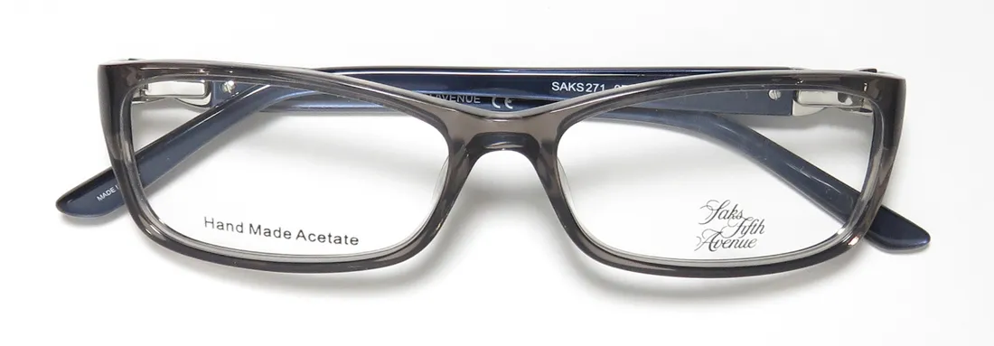 Saks Fifth Avenue 271 0fx8 Eyeglasses Onyx Crystal 53mm Women 2