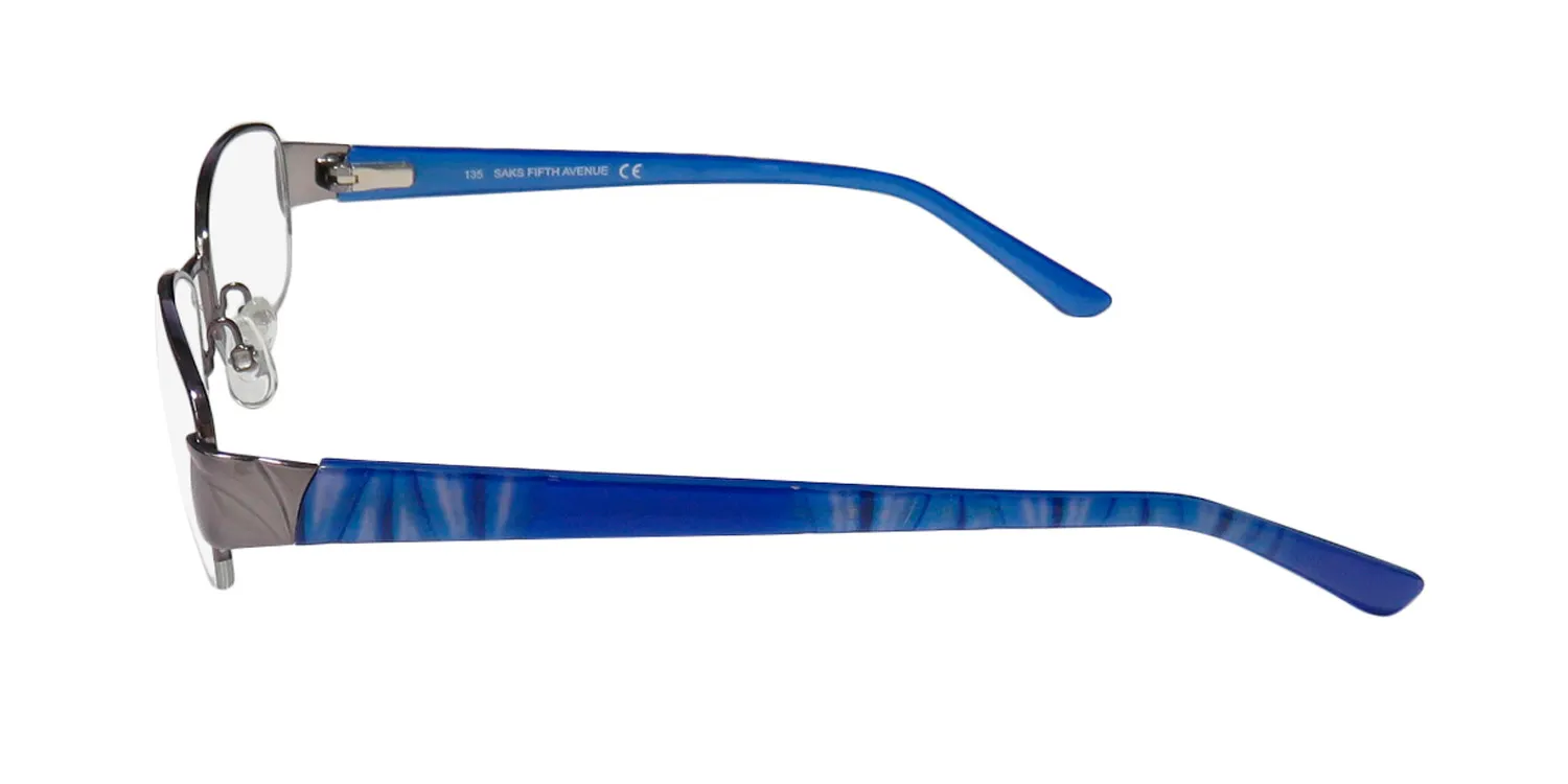 Saks Fifth Avenue 275 0cvl Eyeglasses Dark Ruthenium 53mm Women 4