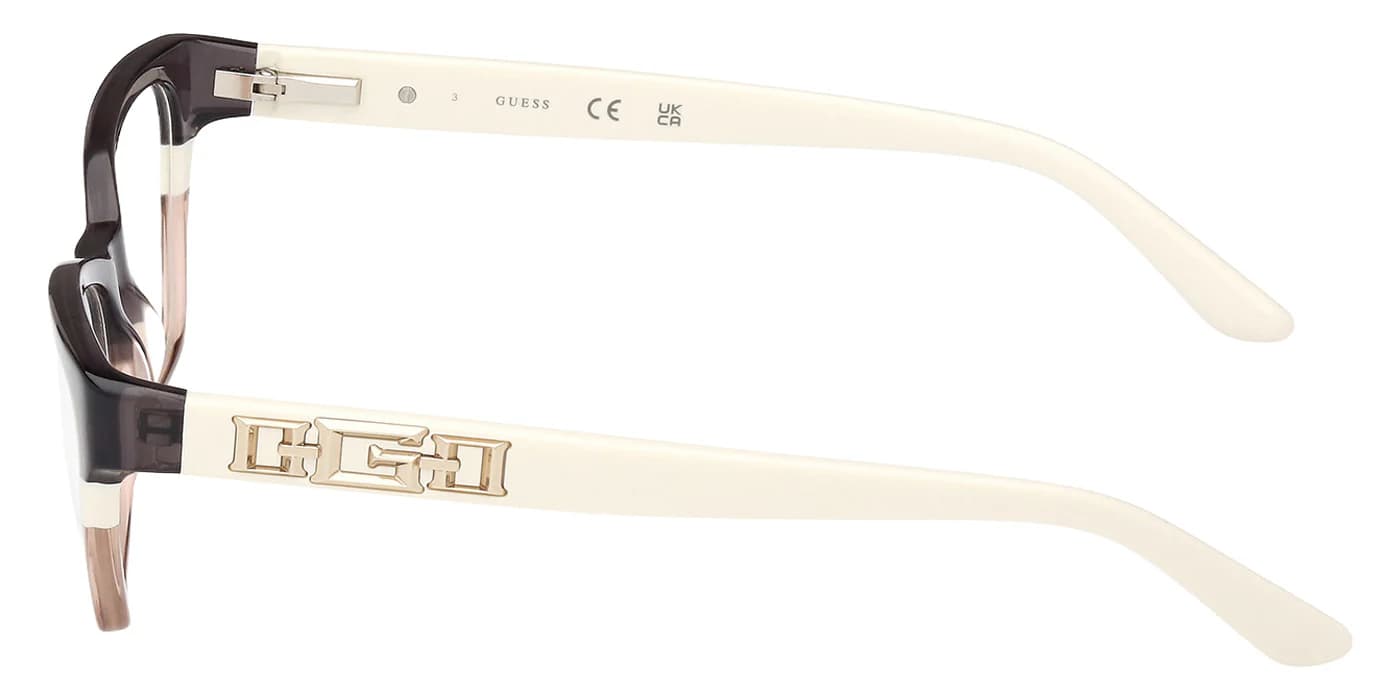 Guess GU2979 020 Eyeglasses Gray Striped Shiny Ivory 54mm Women 3